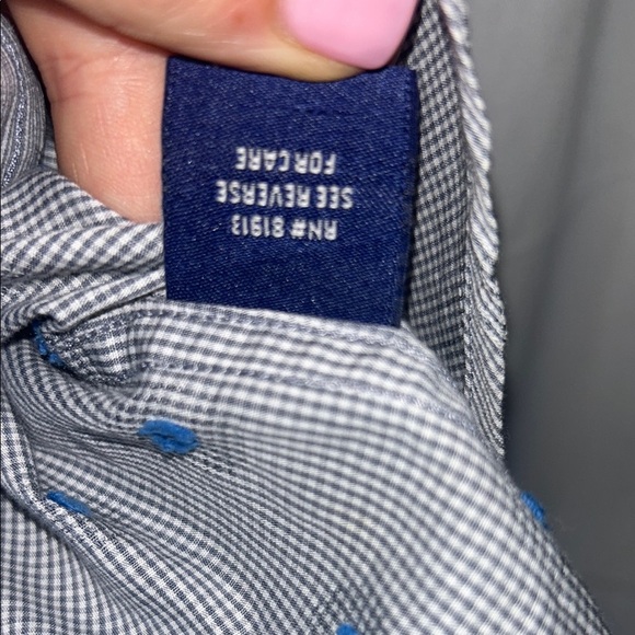 Robert Graham Blue Gray Polka Dot Shirt - Picture 5 of 10